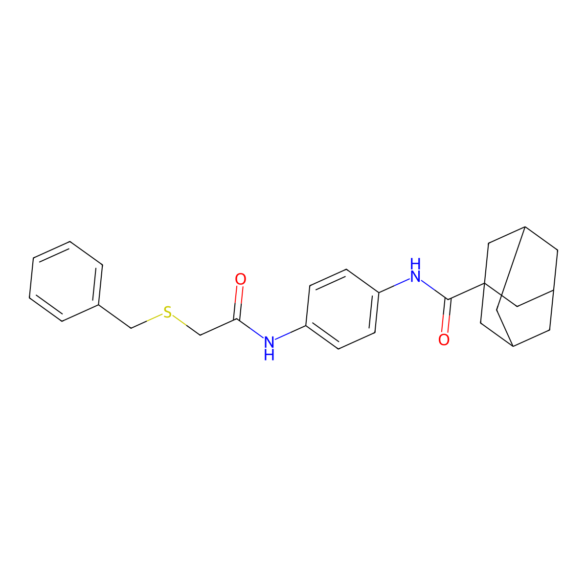 N-[4-[(2-benzylsulfanylacetyl)amino]phenyl]adamantane-1-carboxamide molecular structure, CAS 698991-29-6