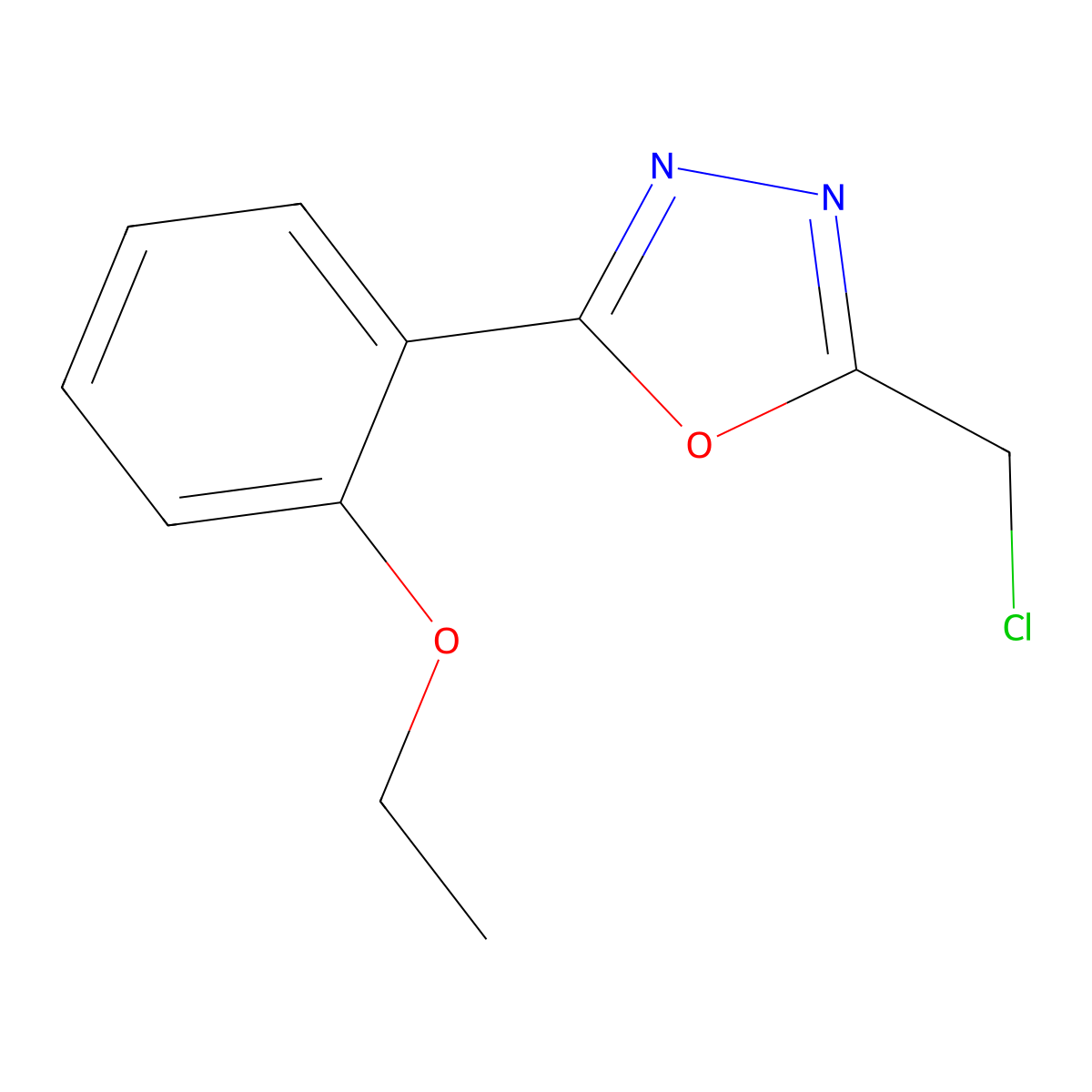 2-(Chloromethyl)-5-(2-ethoxyphenyl)-1,3,4-oxadiazole molecular structure, CAS 698992-52-8