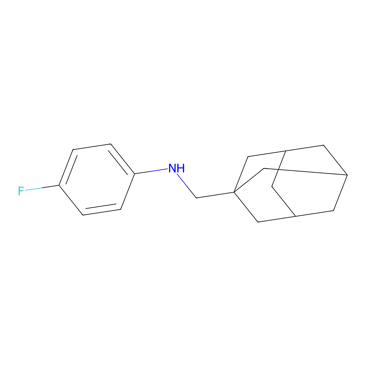 N-(1-adamantylmethyl)-4-fluoroaniline molecular structure, CAS 698992-55-1