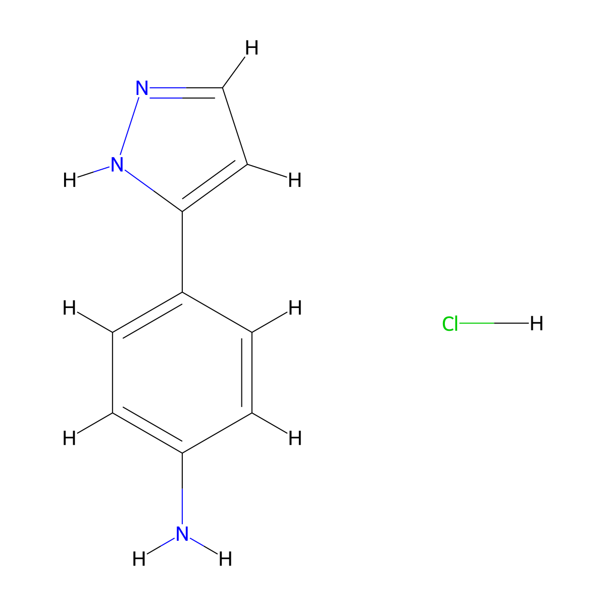 4-(1H-pyrazol-3-yl)aniline hydrochloride molecular structure, CAS 698998-67-3
