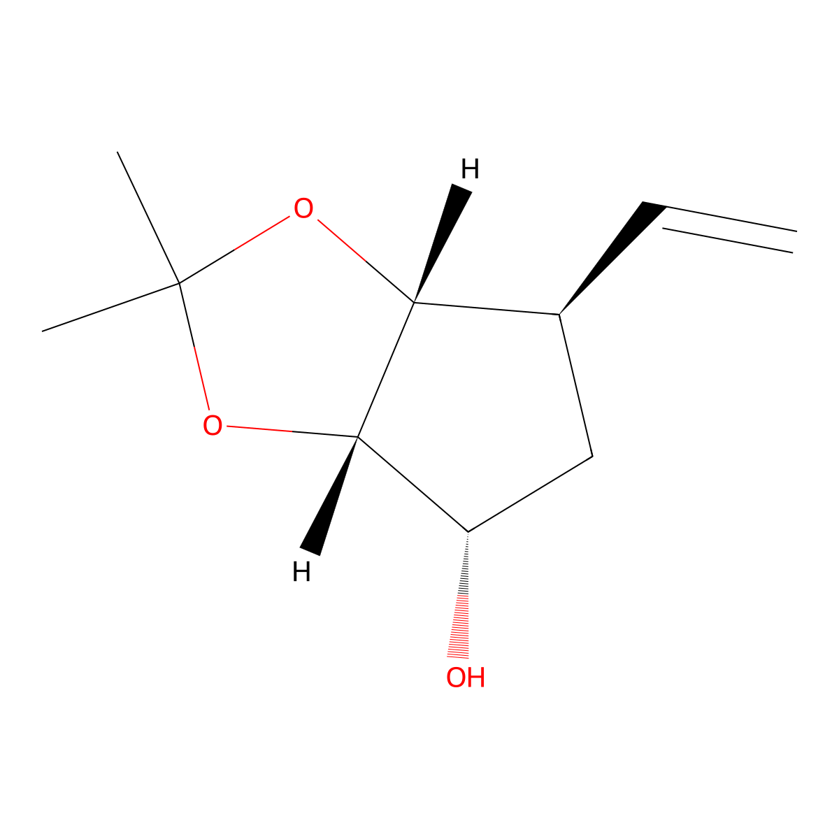 (3AS,4S,6R,6aR)-6-ethenyl-2,2-dimethyl-hexahydrocyclopenta[d][1,3]dioxol-4-ol molecular structure, CAS 698999-23-4