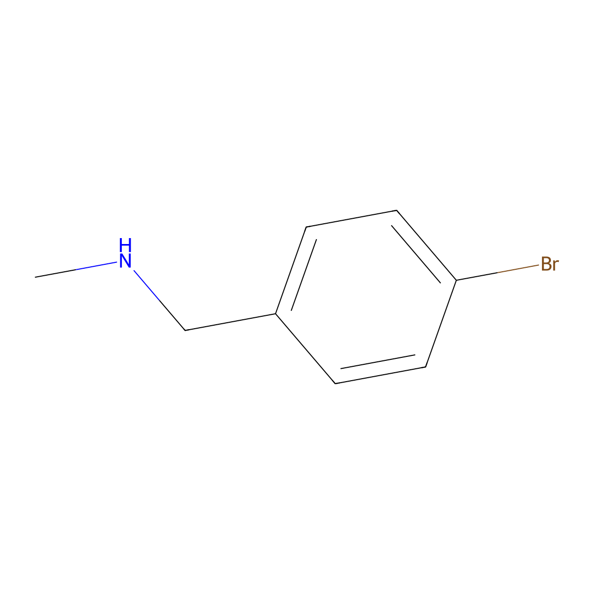 Benzenemethanamine, 4-bromo-N-methyl- molecular structure, CAS 699-03-6
