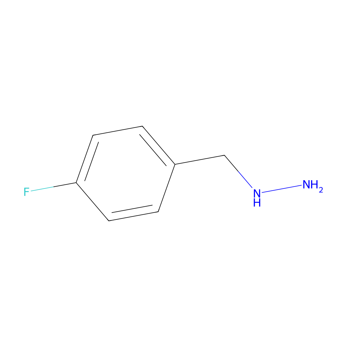 (4-Fluorobenzyl)hydrazine molecular structure, CAS 699-05-8