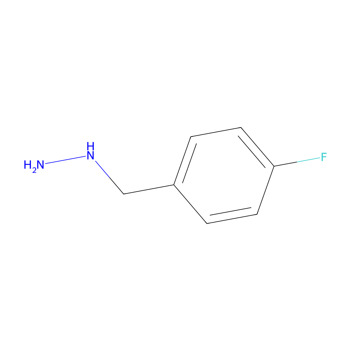 (4-Fluorobenzyl)hydrazine molecular structure, CAS 699-05-8