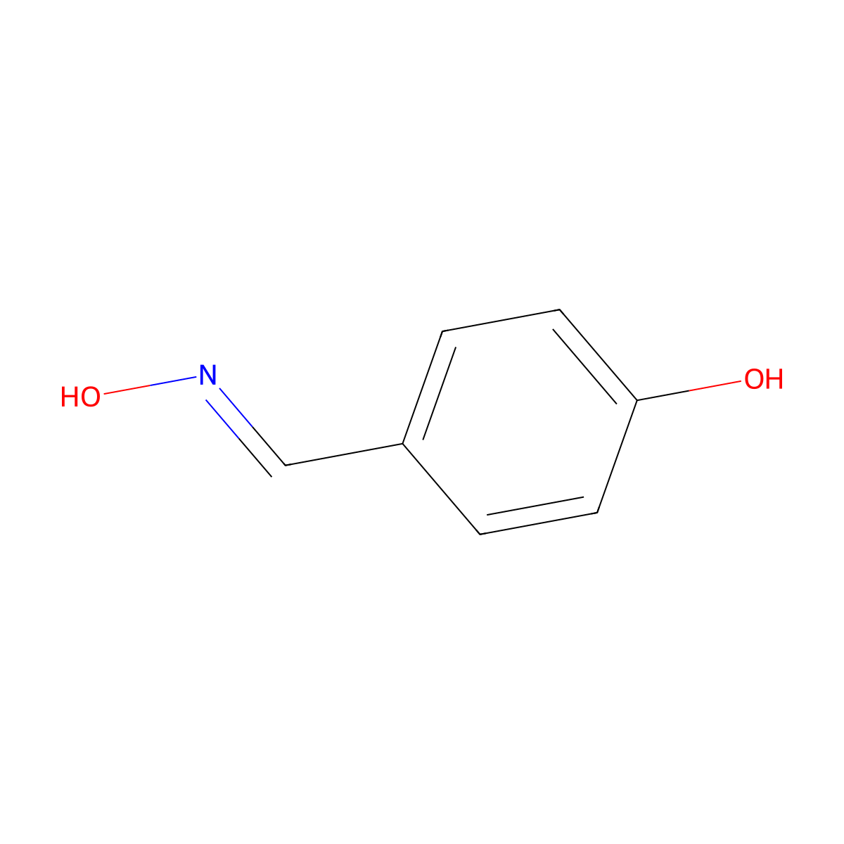4-Hydroxybenzaldehyde oxime molecular structure, CAS 699-06-9