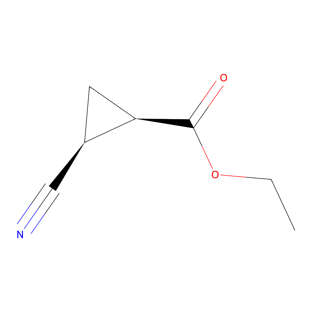 rac-ethyl (1R,2S)-2-cyanocyclopropane-1-carboxylate molecular structure, CAS 699-23-0