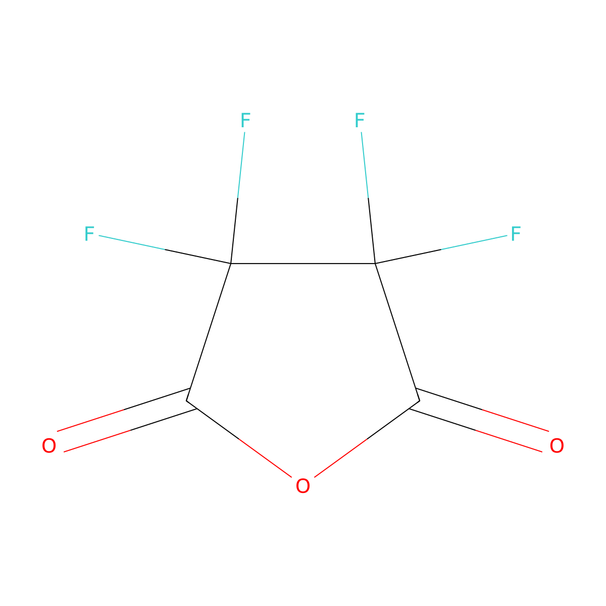 2,5-Furandione, 3,3,4,4-tetrafluorodihydro- molecular structure, CAS 699-30-9