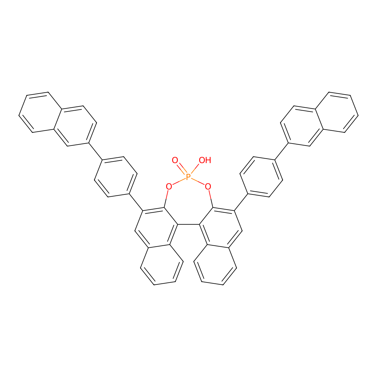 (R)-3,3'-Bis[4-(2-naphthalenyl)phenyl]-1,1'-binaphthyl-2,2'-diyl Hydrogenphosphate molecular structure, CAS 699006-55-8