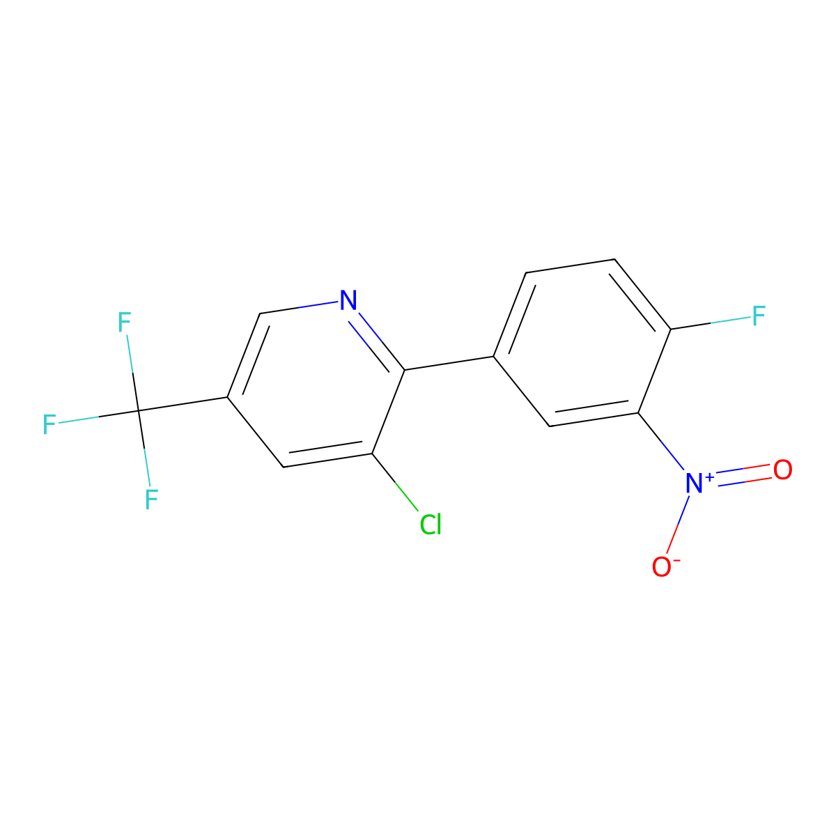 3-Chloro-2-(4-fluoro-3-nitrophenyl)-5-(trifluoromethyl)pyridine molecular structure, CAS 699011-29-5