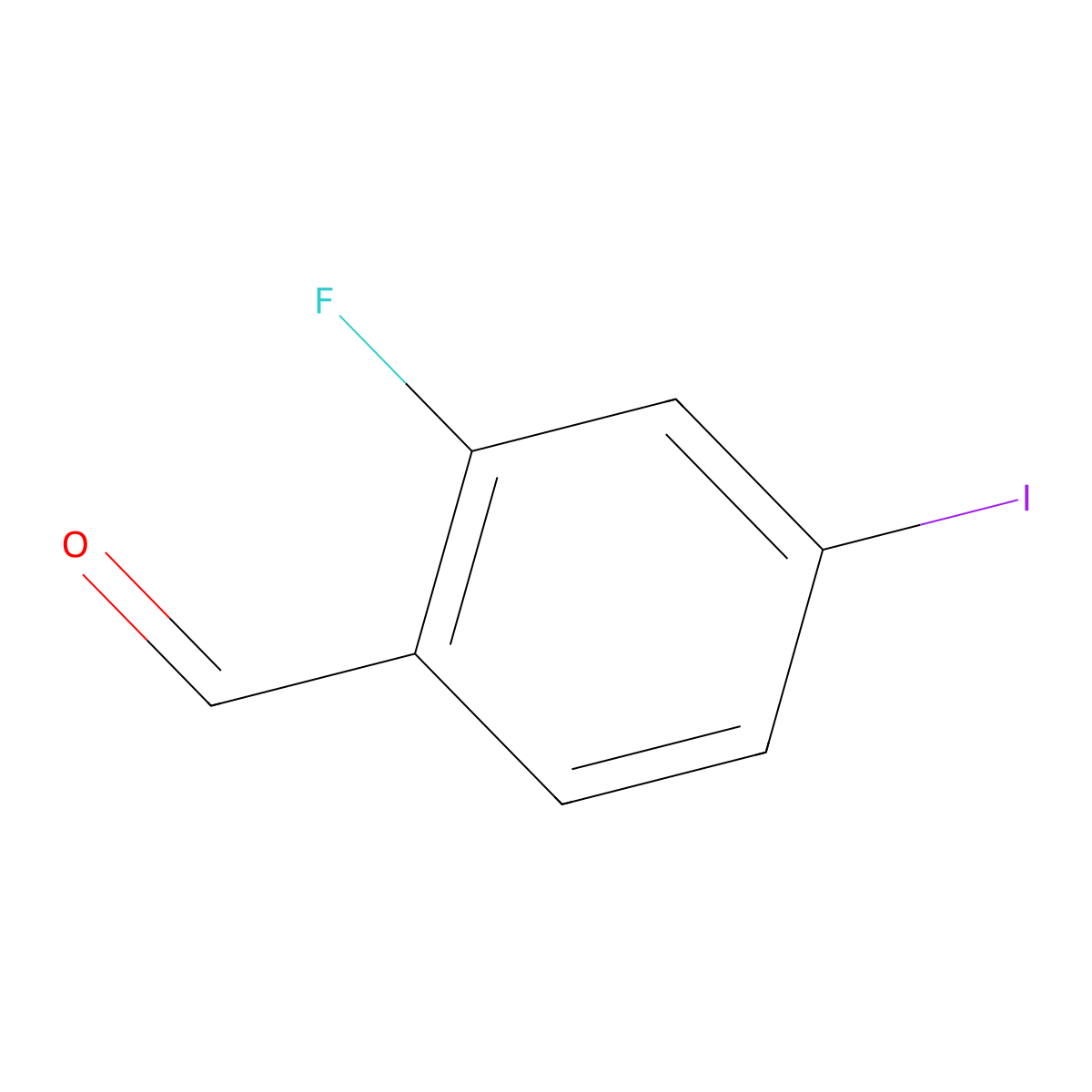 2-Fluoro-4-iodobenzaldehyde molecular structure, CAS 699016-40-5