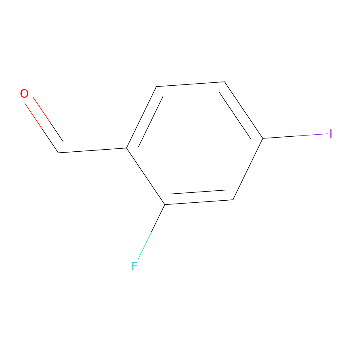 2-Fluoro-4-iodobenzaldehyde molecular structure, CAS 699016-40-5