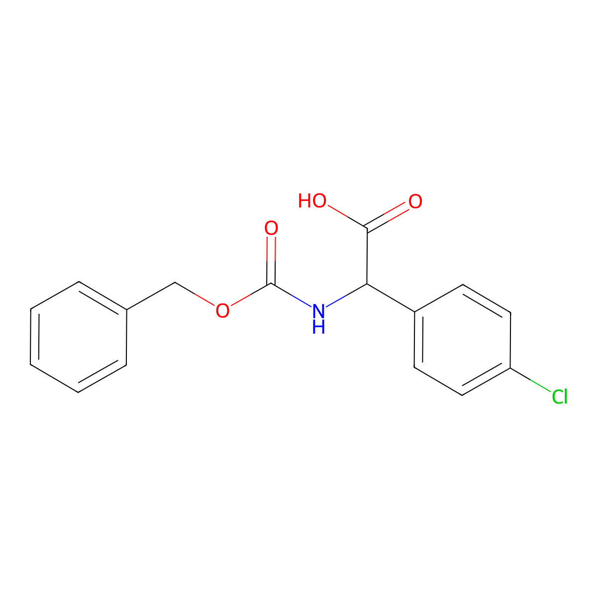 2-{[(Benzyloxy)carbonyl]amino}-2-(4-chlorophenyl)acetic acid molecular structure, CAS 69902-04-1
