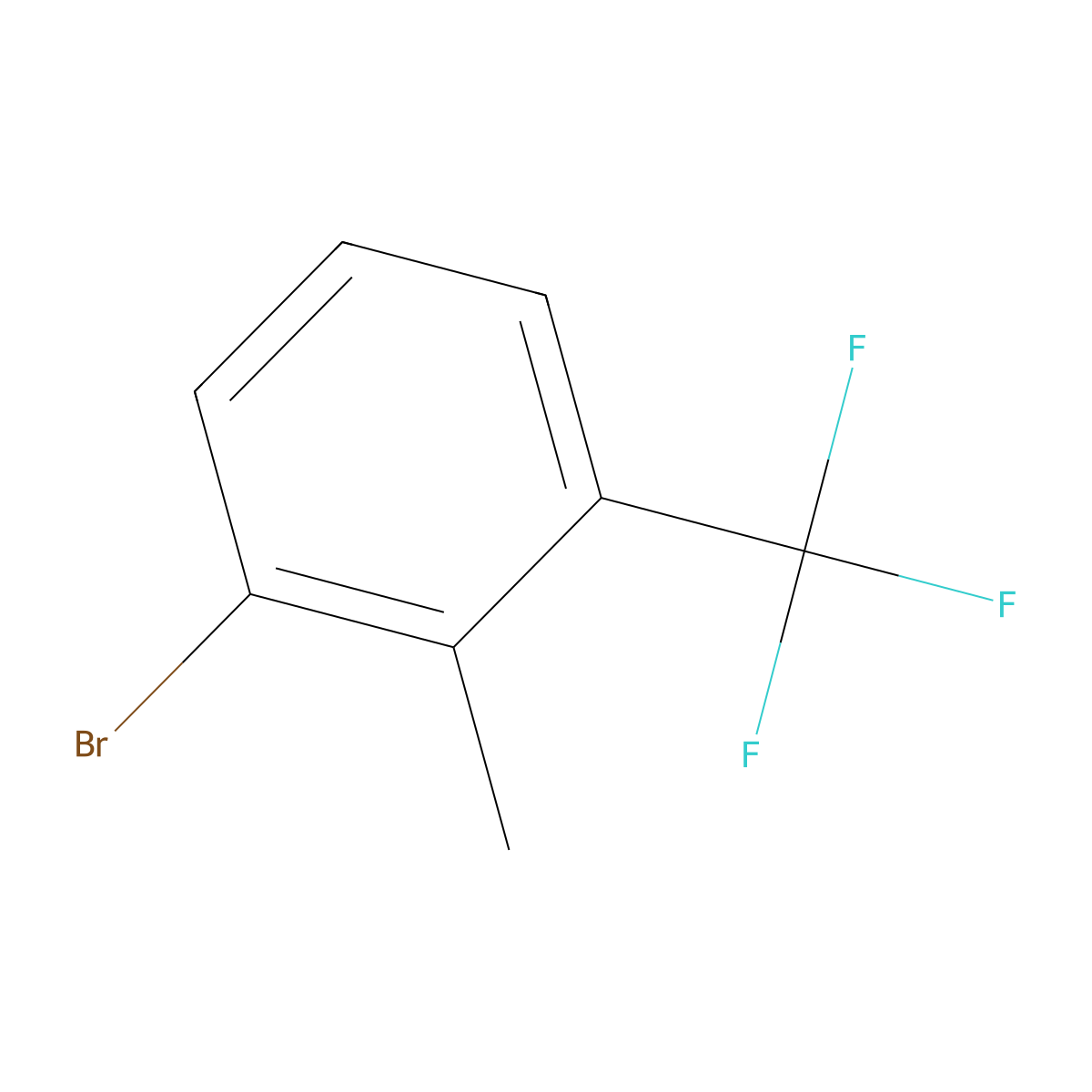 1-Bromo-2-methyl-3-(trifluoromethyl)benzene molecular structure, CAS 69902-83-6