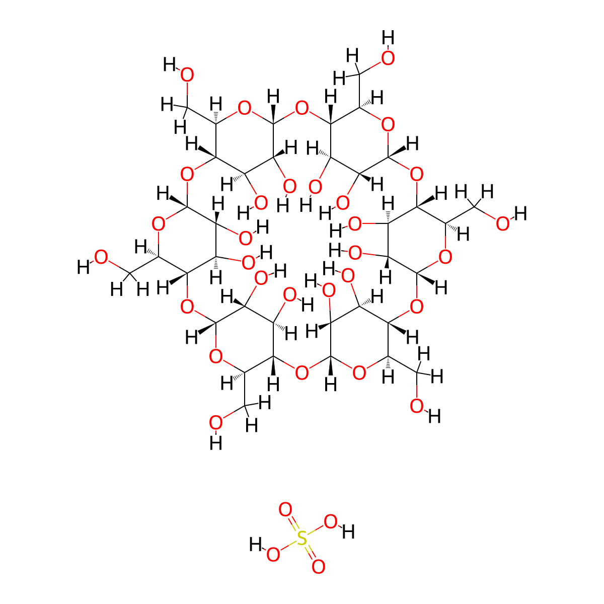 alpha-Cyclodextrin, sulfated sodium salt hydrate molecular structure, CAS 699020-02-5