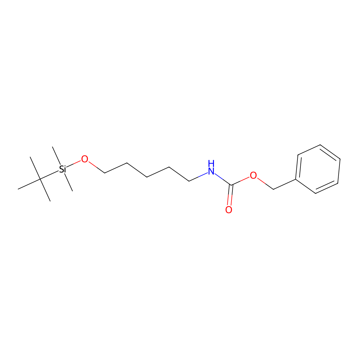 Benzyl 5-(tert-butyldimethylsilyloxy)pentylcarbamate molecular structure, CAS 699020-11-6