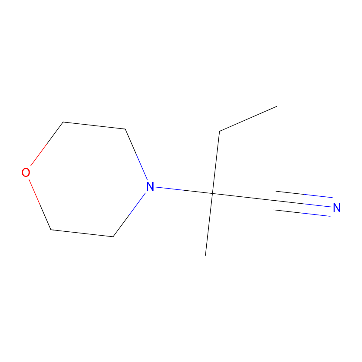 2-Methyl-2-(4-morpholinyl)butanenitrile molecular structure, CAS 69905-87-9