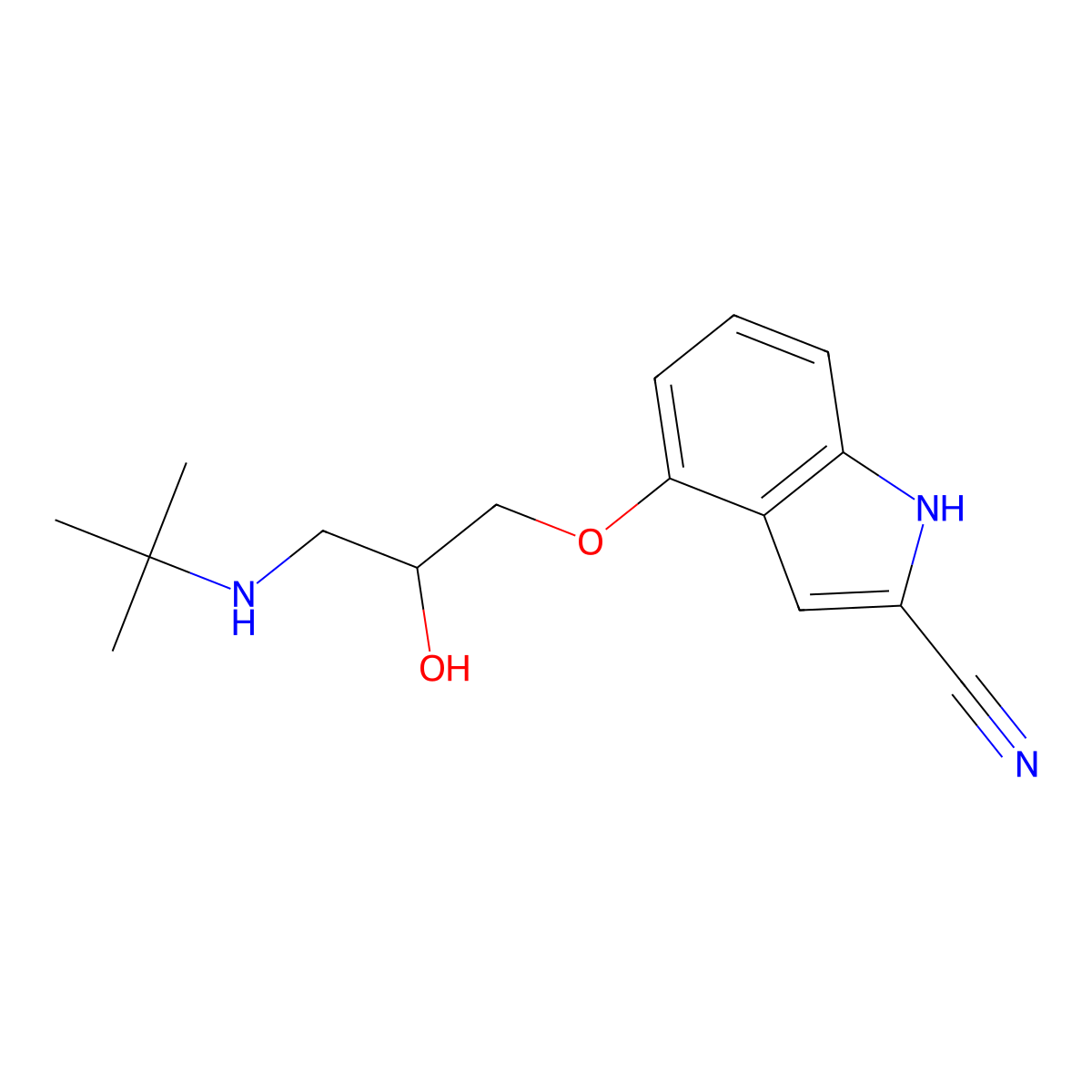 Cyanopindolol molecular structure, CAS 69906-85-0