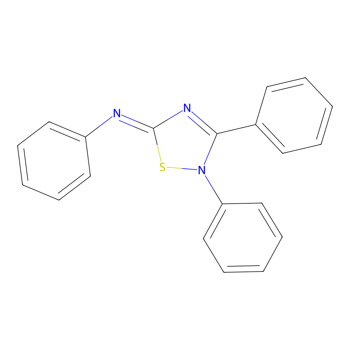 N,2,3-triphenyl-2,5-dihydro-1,2,4-thiadiazol-5-imine molecular structure, CAS 69909-49-5