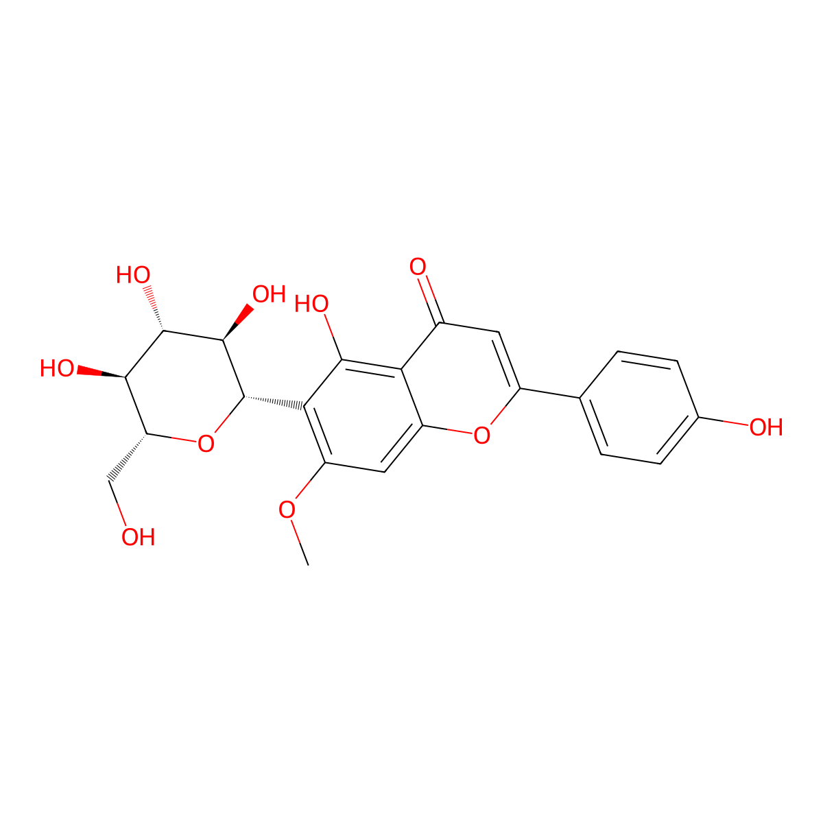 Swertisin molecular structure, CAS 6991-10-2