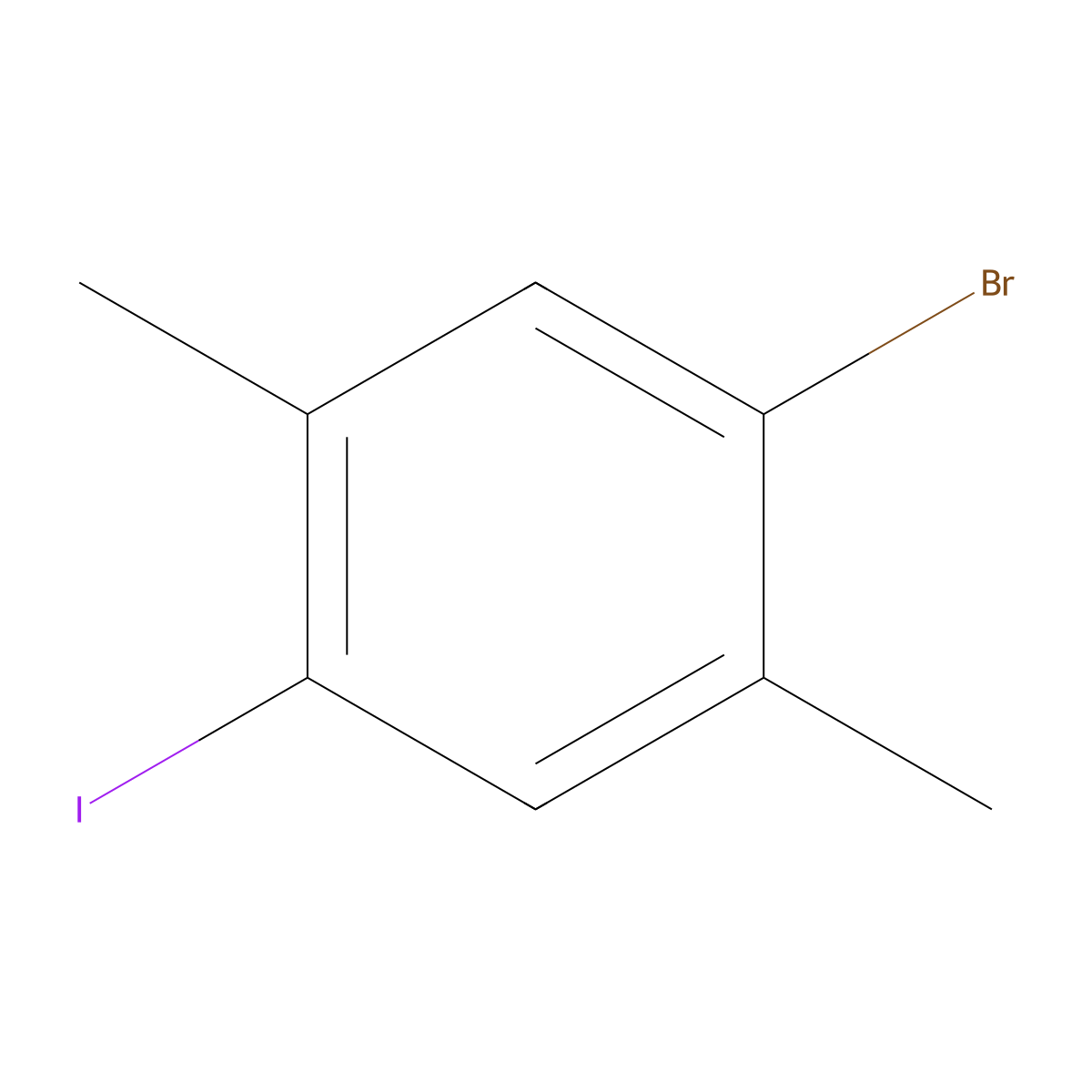 1-Bromo-4-iodo-2,5-dimethylbenzene molecular structure, CAS 699119-05-6