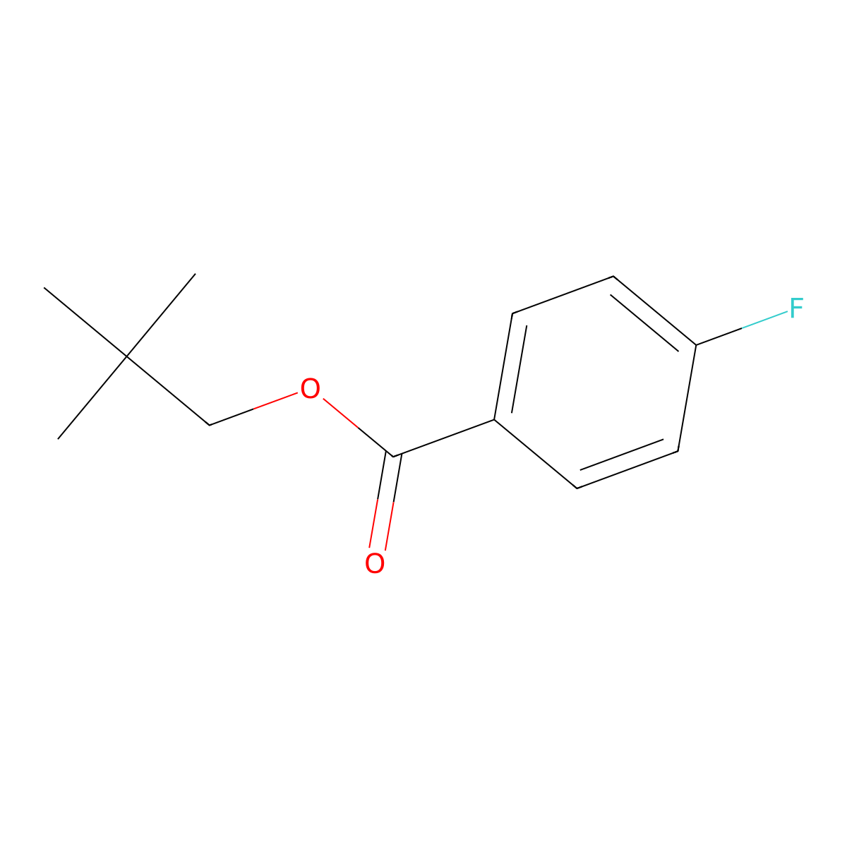 Benzoic acid, 4-fluoro-, 2,2-dimethylpropyl ester molecular structure, CAS 69912-03-4