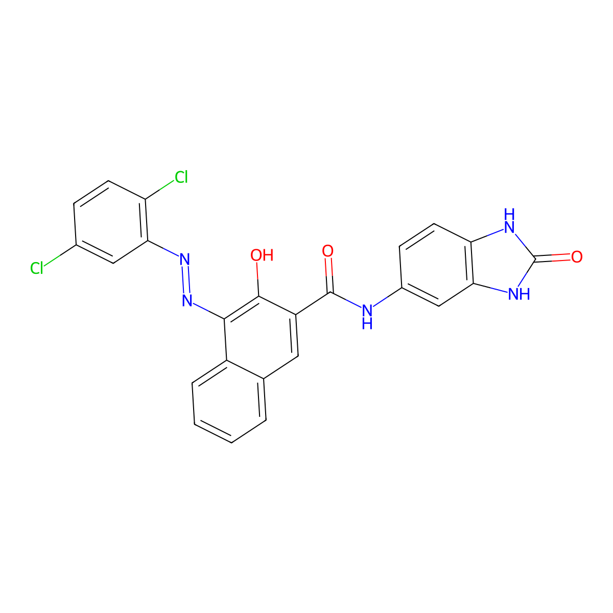 2-Naphthalenecarboxamide, 4-(2-(2,5-dichlorophenyl)diazenyl)-N-(2,3-dihydro-2-oxo-1H-benzimidazol-5-yl)-3-hydroxy- molecular structure, CAS 6992-11-6