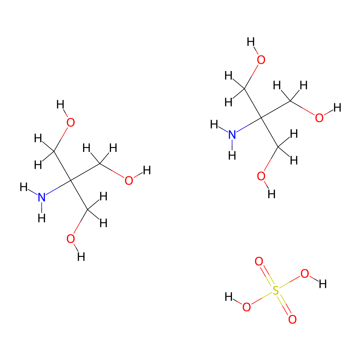 (2-Hydroxy-1,1-bis(hydroxymethyl)ethyl)ammonium hydrogen sulphate molecular structure, CAS 6992-38-7
