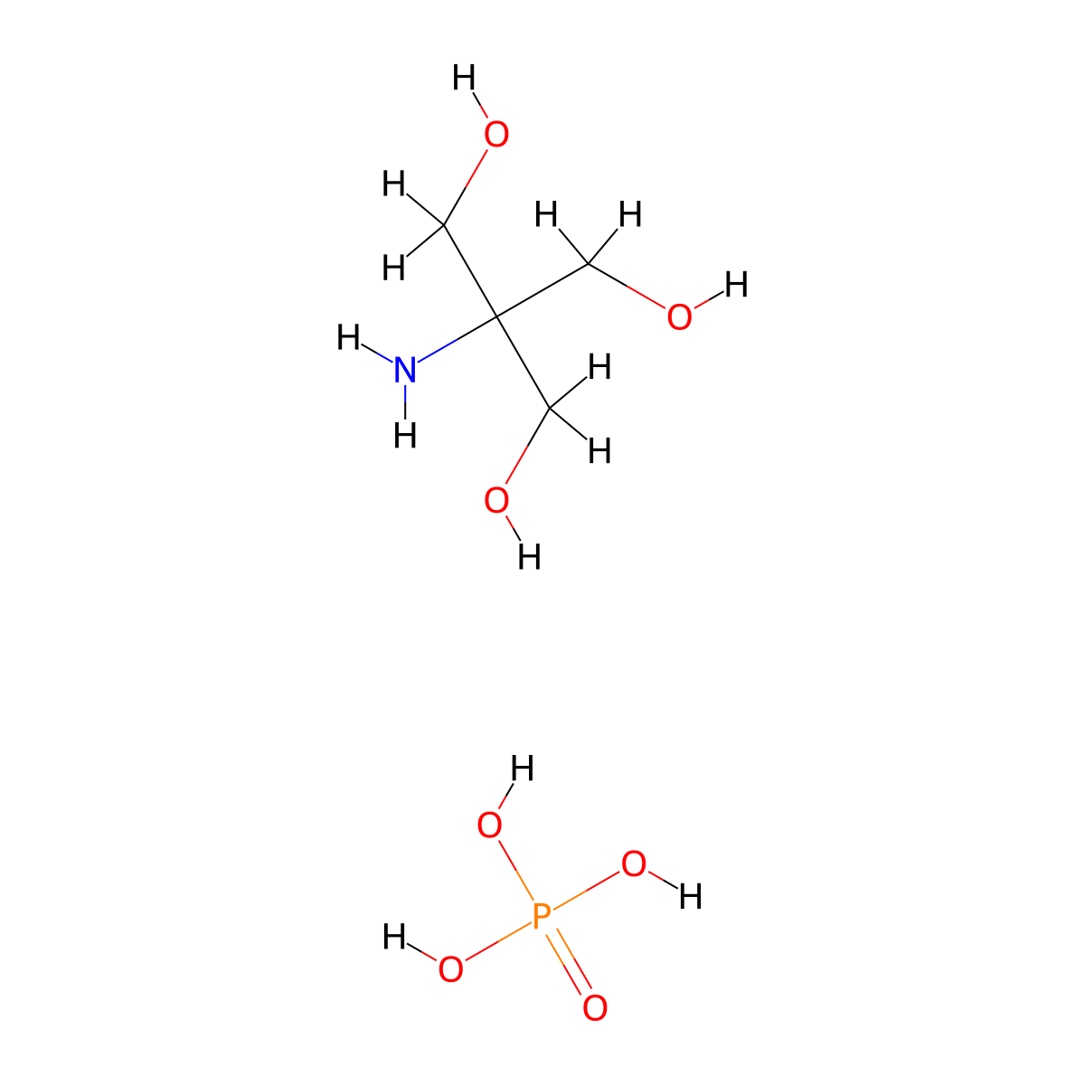 (2-Hydroxy-1,1-bis(hydroxymethyl)ethyl)ammonium dihydrogen phosphate molecular structure, CAS 6992-39-8