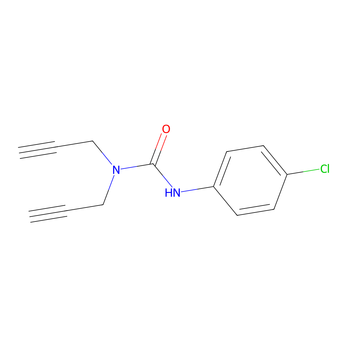Urea, 1-(p-chlorophenyl)-3,3-di(2-propynyl)- molecular structure, CAS 69921-35-3