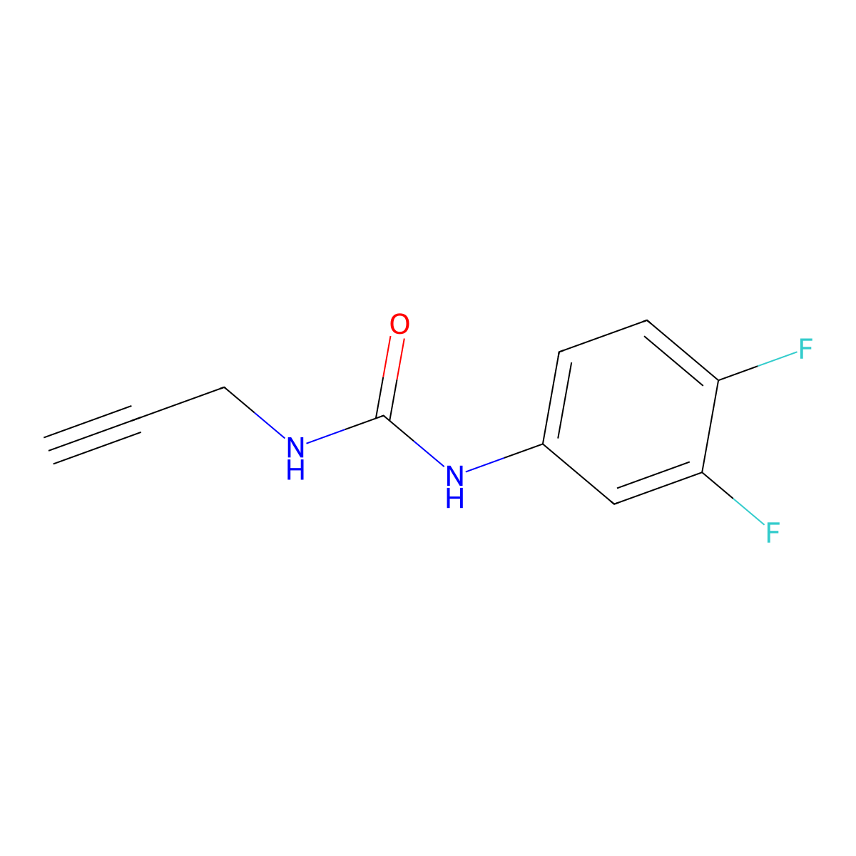 1-(3,4-Difluorophenyl)-3-(prop-2-yn-1-yl)urea molecular structure, CAS 69921-71-7