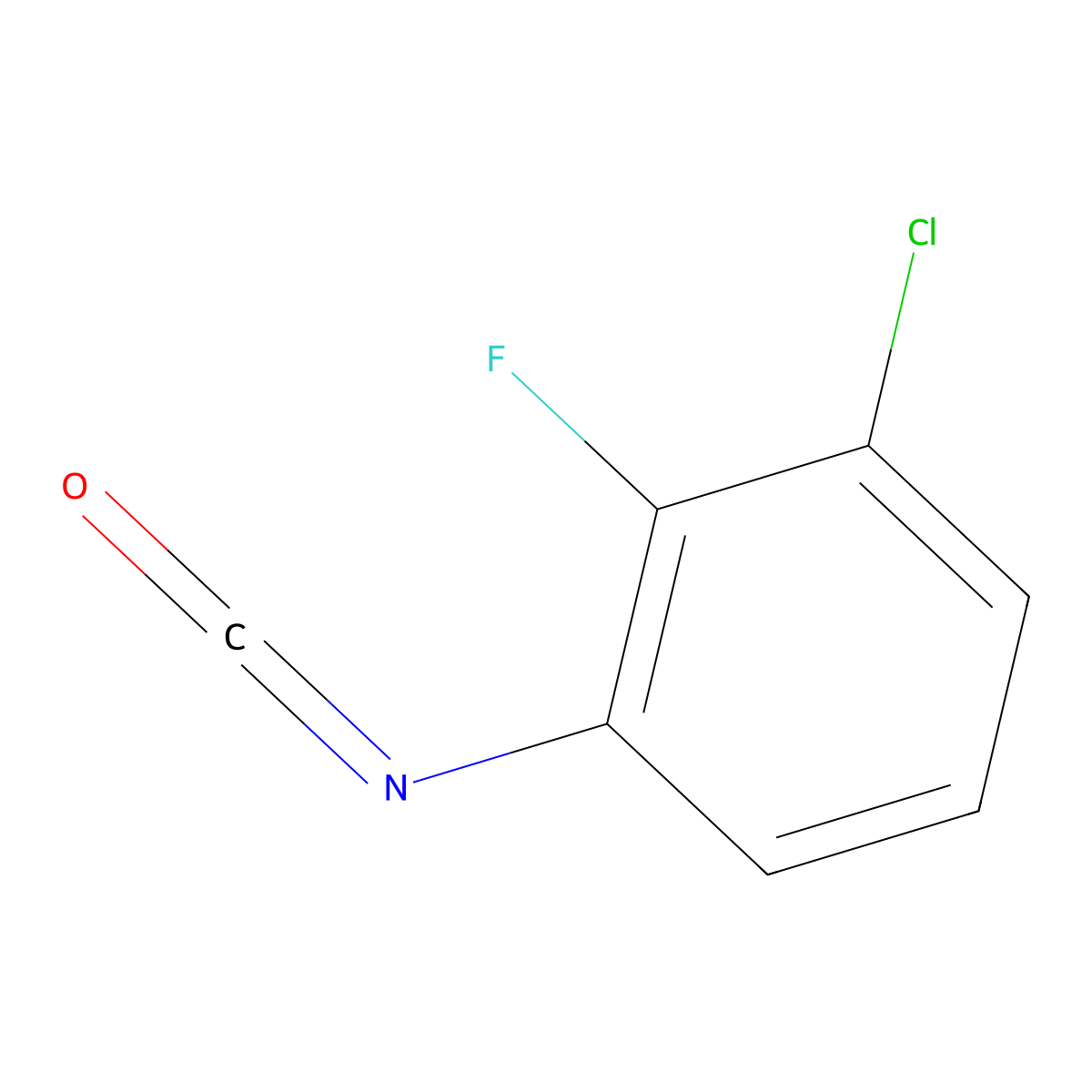 1-Chloro-2-fluoro-3-isocyanatobenzene molecular structure, CAS 69922-25-4