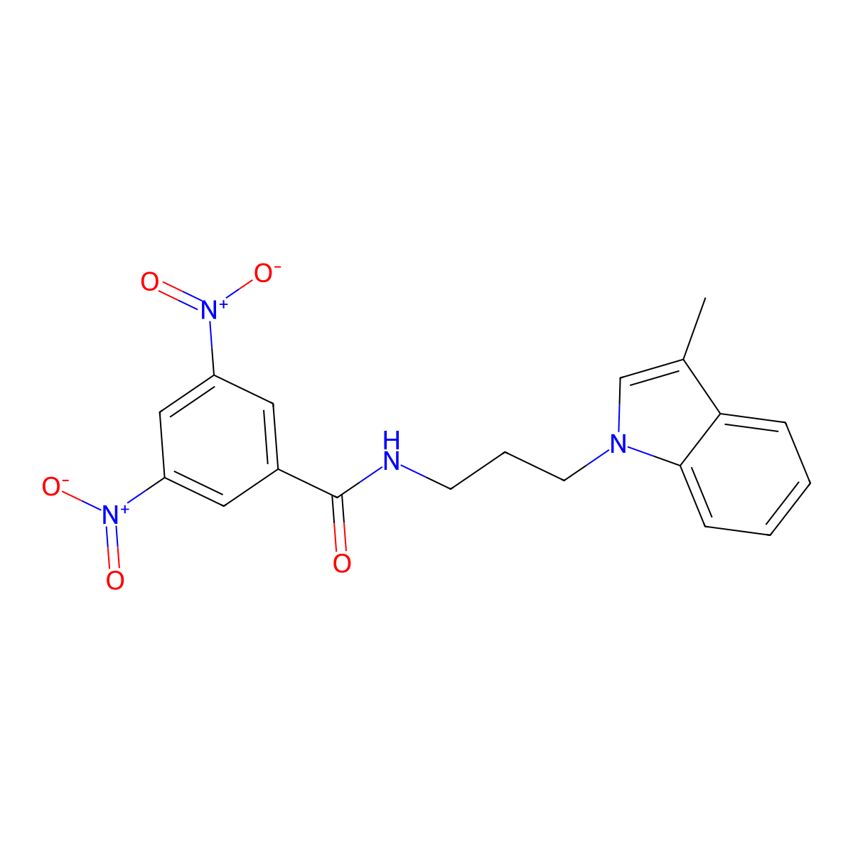 N-[3-(3-Methyl-1H-indol-1-yl)propyl]-3,5-dinitrobenzamide molecular structure, CAS 69924-45-4