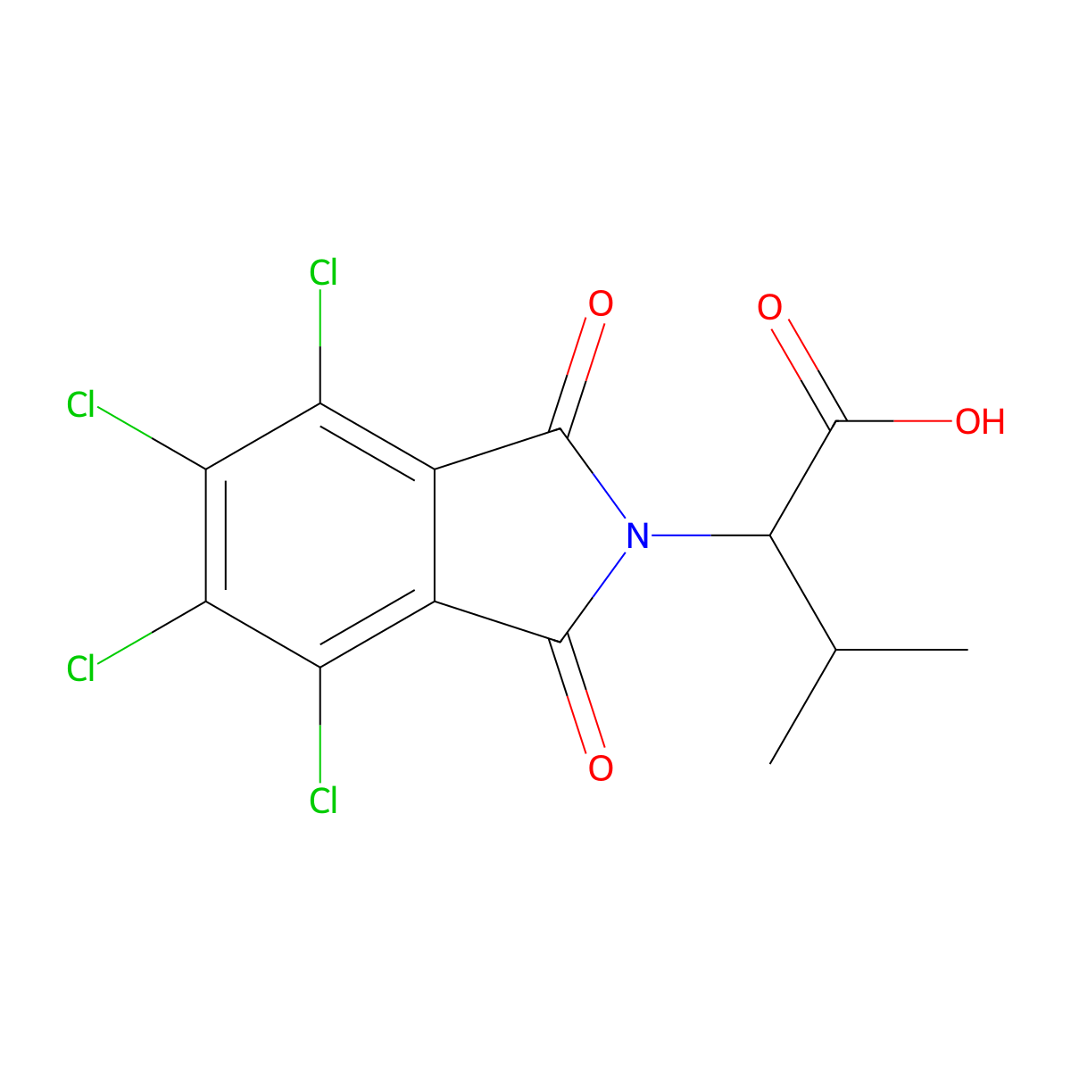 3-methyl-2-(4,5,6,7-tetrachloro-1,3-dioxo-1,3-dihydro-2H-isoindol-2-yl)butanoic acid molecular structure, CAS 69926-17-6