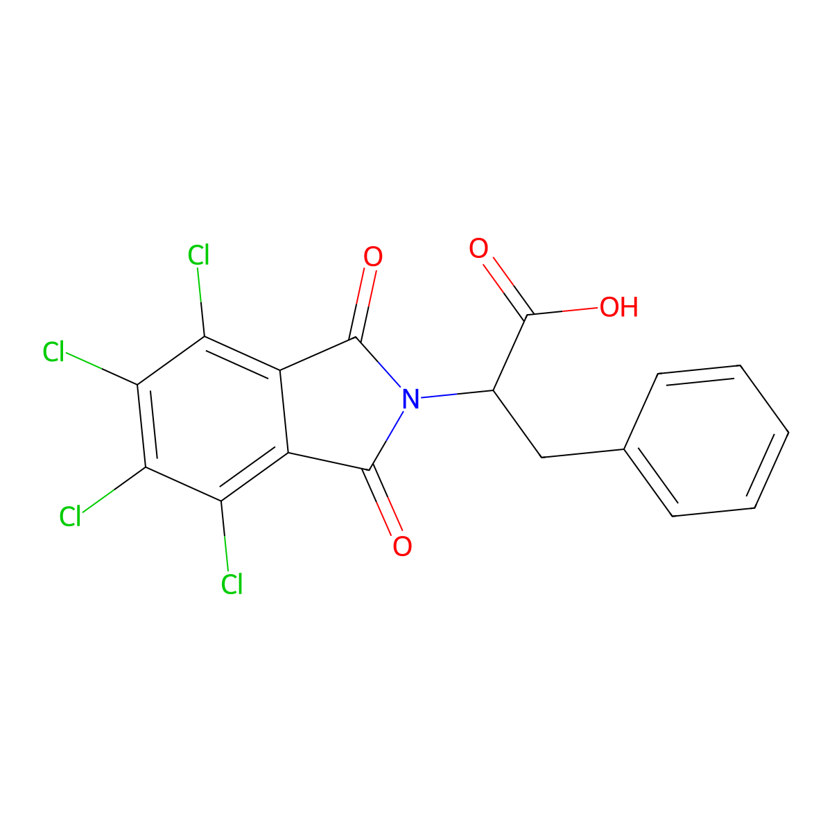 3-phenyl-2-(4,5,6,7-tetrachloro-1,3-dioxo-1,3-dihydro-2H-isoindol-2-yl)propanoic acid molecular structure, CAS 69926-18-7