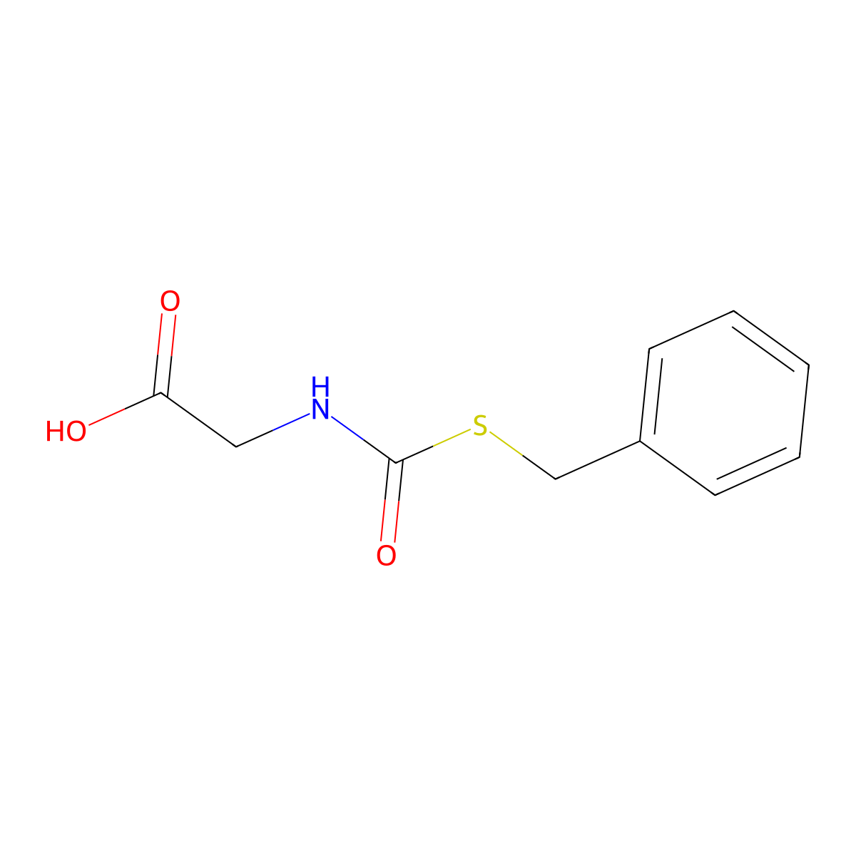 N-benzylsulfanylcarbonyl-glycine molecular structure, CAS 69932-90-7