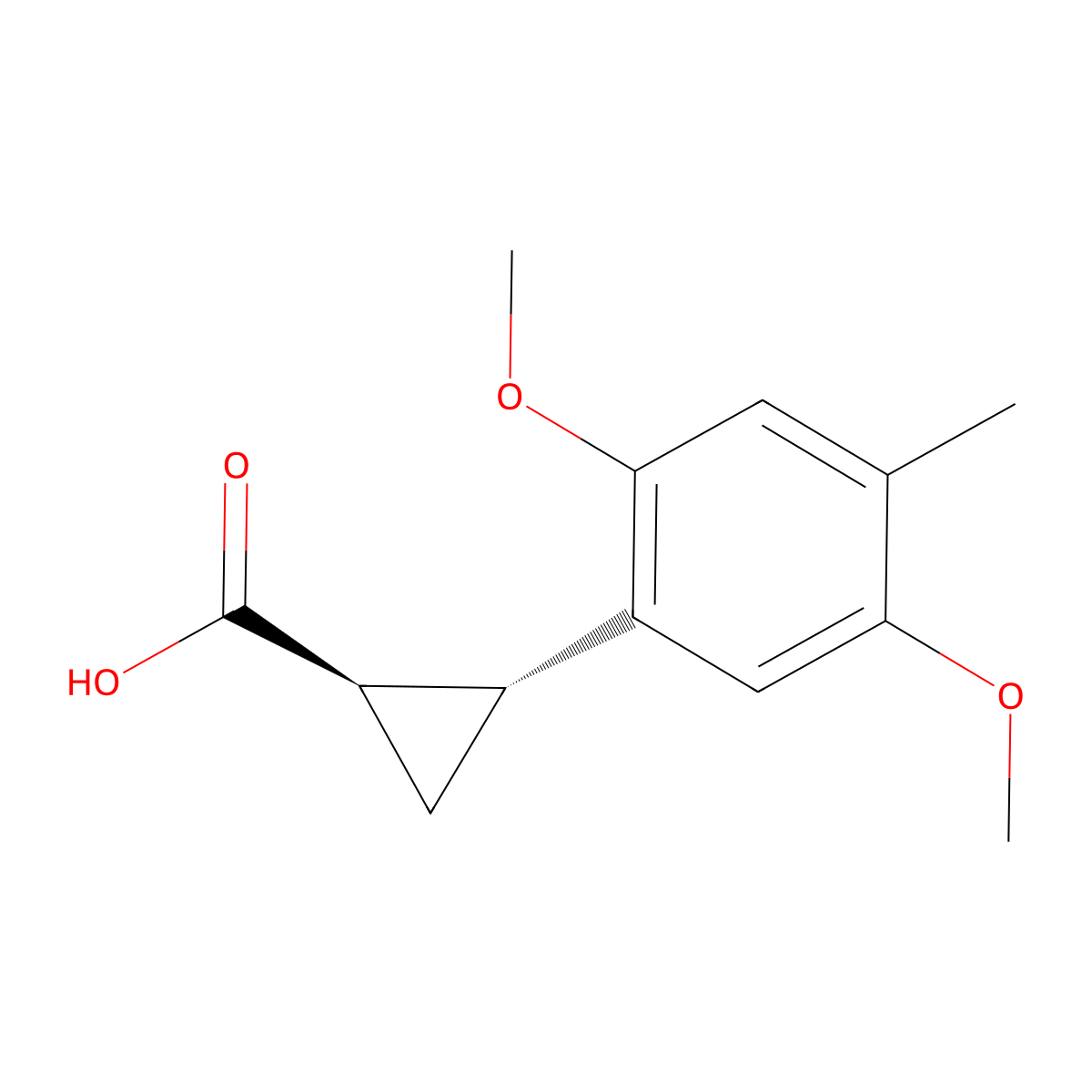 (1R,2R)-2-(2,5-Dimethoxy-4-methylphenyl)cyclopropane-1-carboxylic acid molecular structure, CAS 69937-61-7