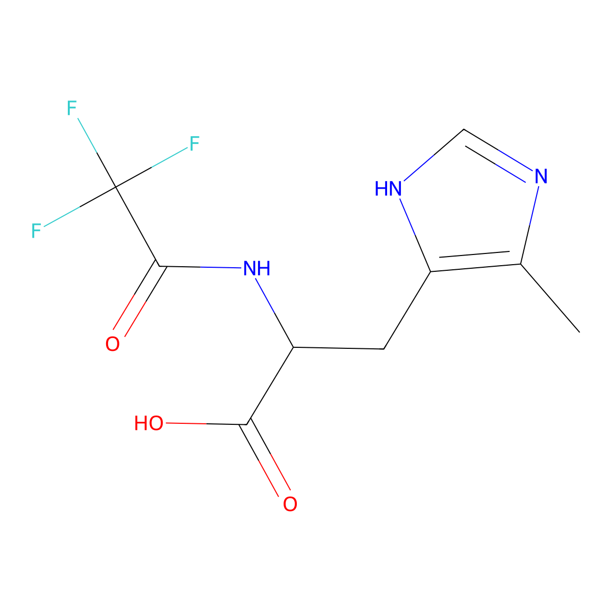 3-(4-methyl-1H-imidazol-5-yl)-2-(2,2,2-trifluoroacetamido)propanoic acid molecular structure, CAS 69937-79-7