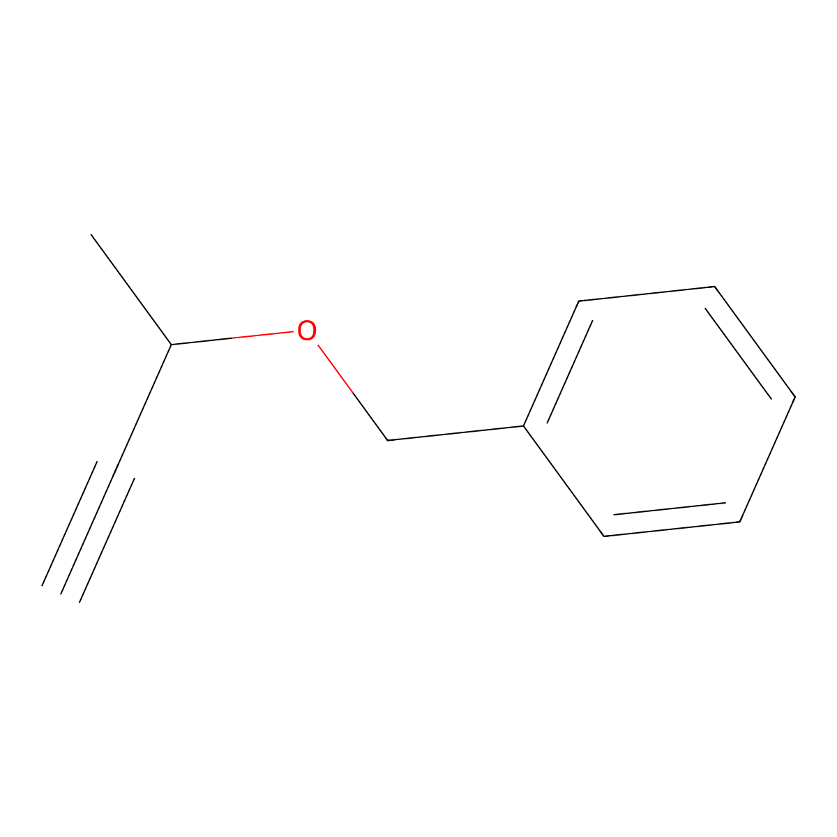 Benzene, [[(1-methyl-2-propynyl)oxy]methyl]- molecular structure, CAS 69939-72-6