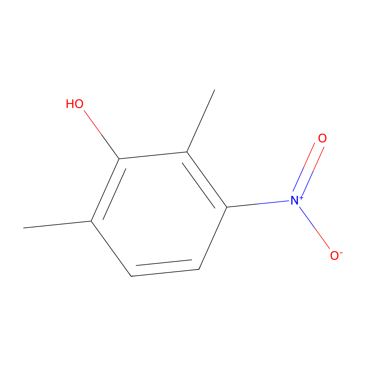 3-Nitro-2,6-xylenol molecular structure, CAS 6994-63-4