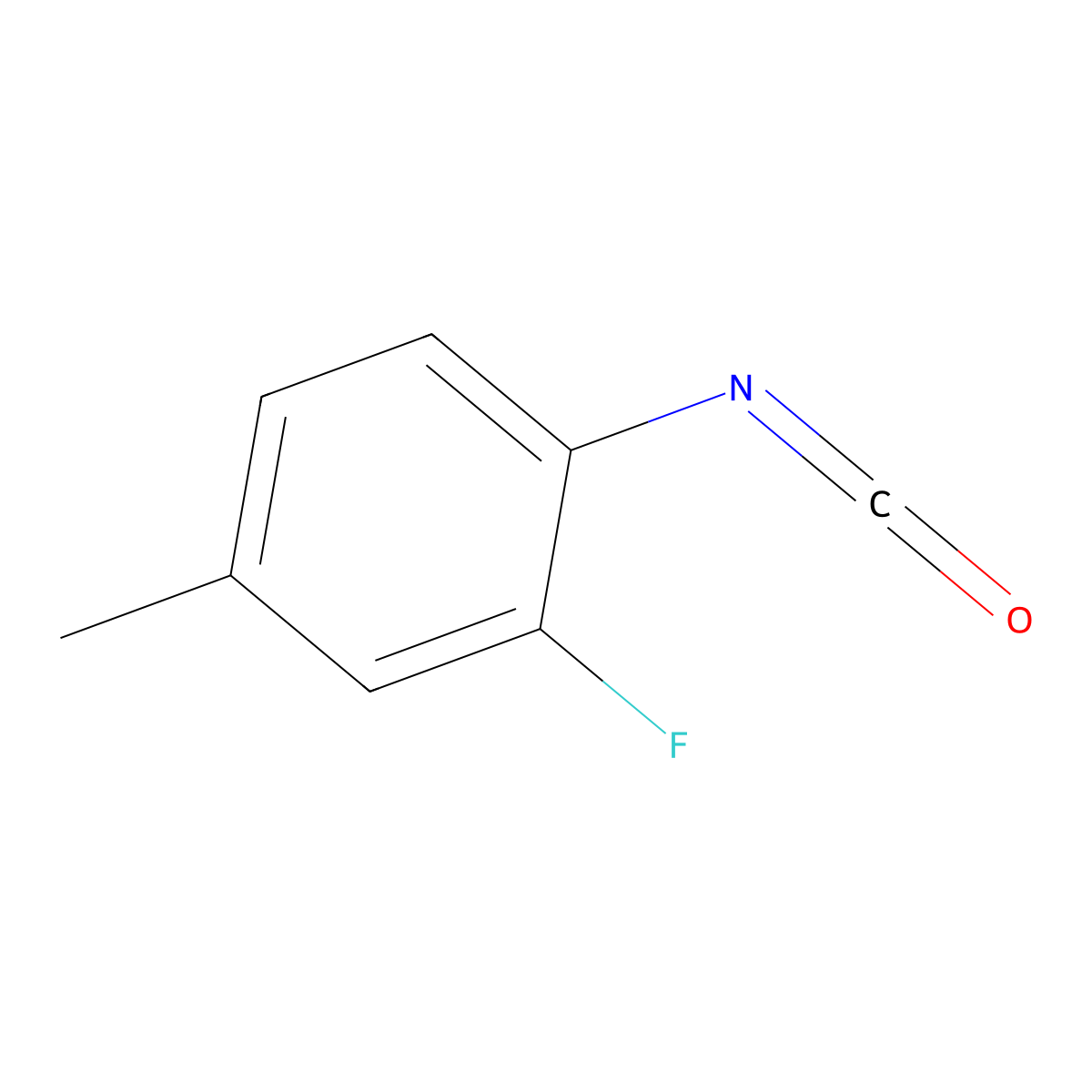 2-Fluoro-1-isocyanato-4-methylbenzene molecular structure, CAS 69941-50-0