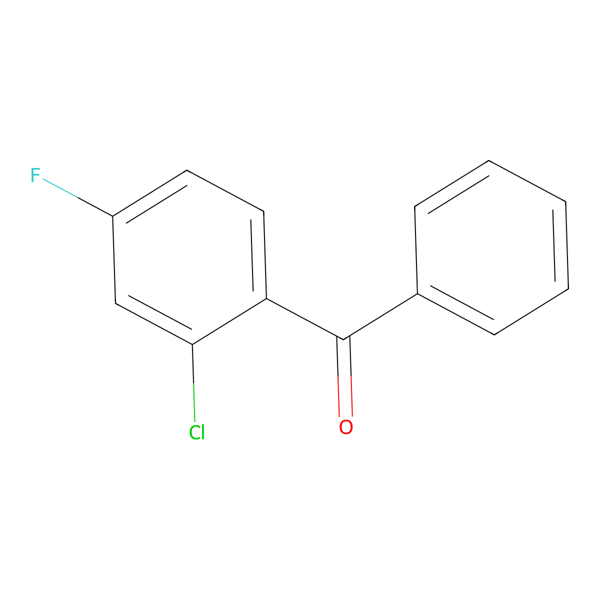 Methanone, (2-chloro-4-fluorophenyl)phenyl- molecular structure, CAS 69943-47-1