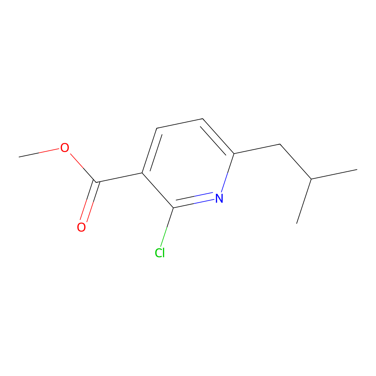 2-Chloro-6-isobutyl-nicotinic acid methyl ester molecular structure, CAS 69945-92-2
