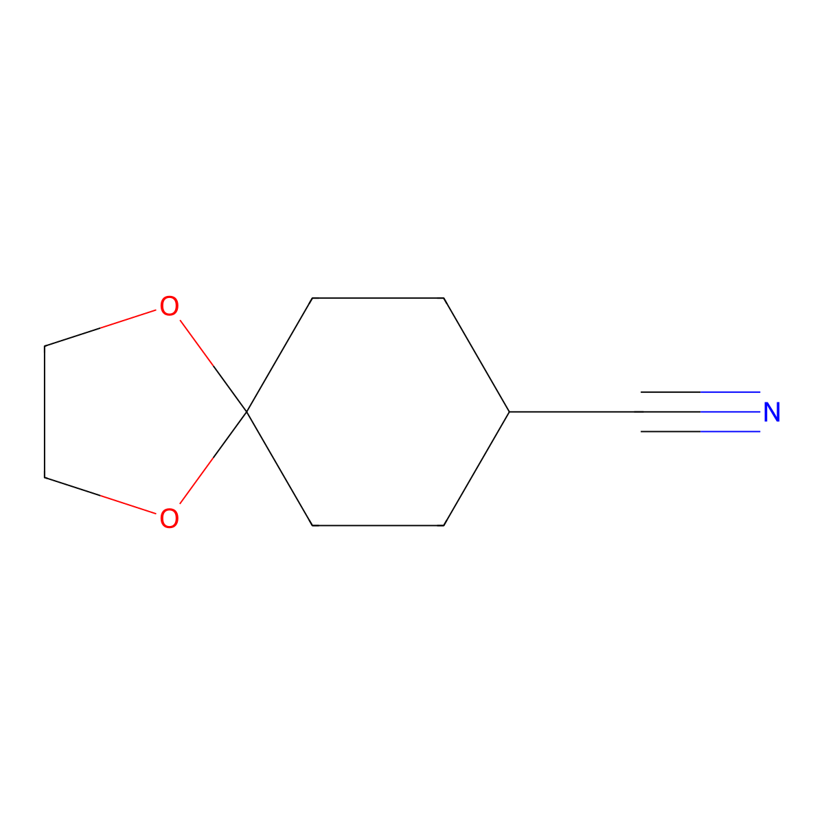 1,4-Dioxaspiro[4.5]decane-8-carbonitrile molecular structure, CAS 69947-09-7
