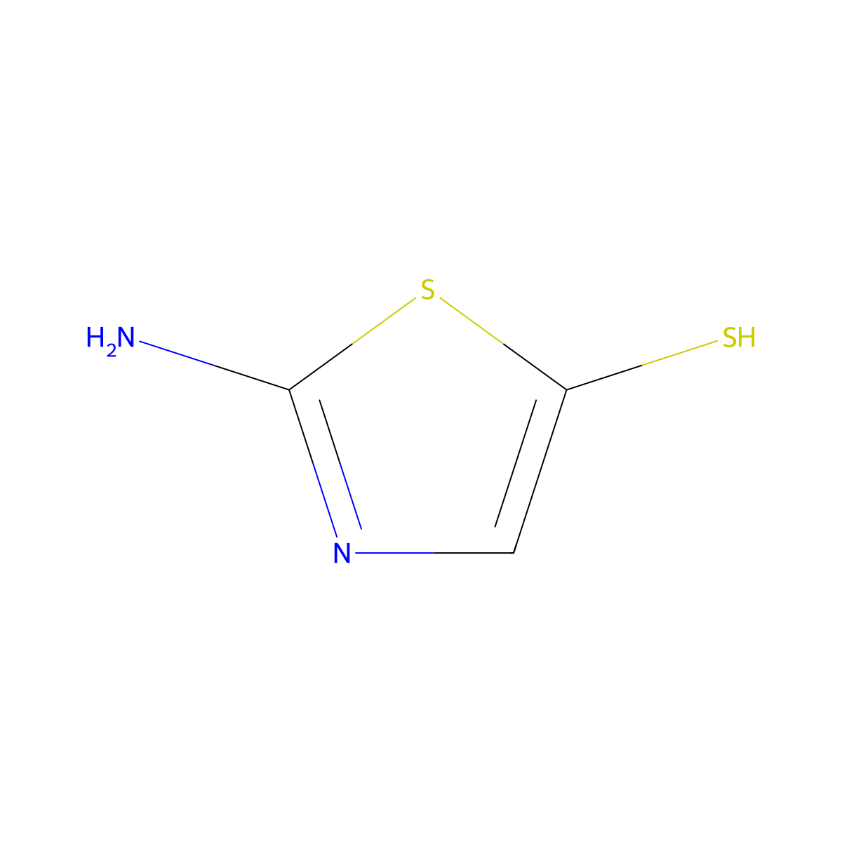 2-Amino-1,3-thiazole-5-thiol molecular structure, CAS 69950-00-1