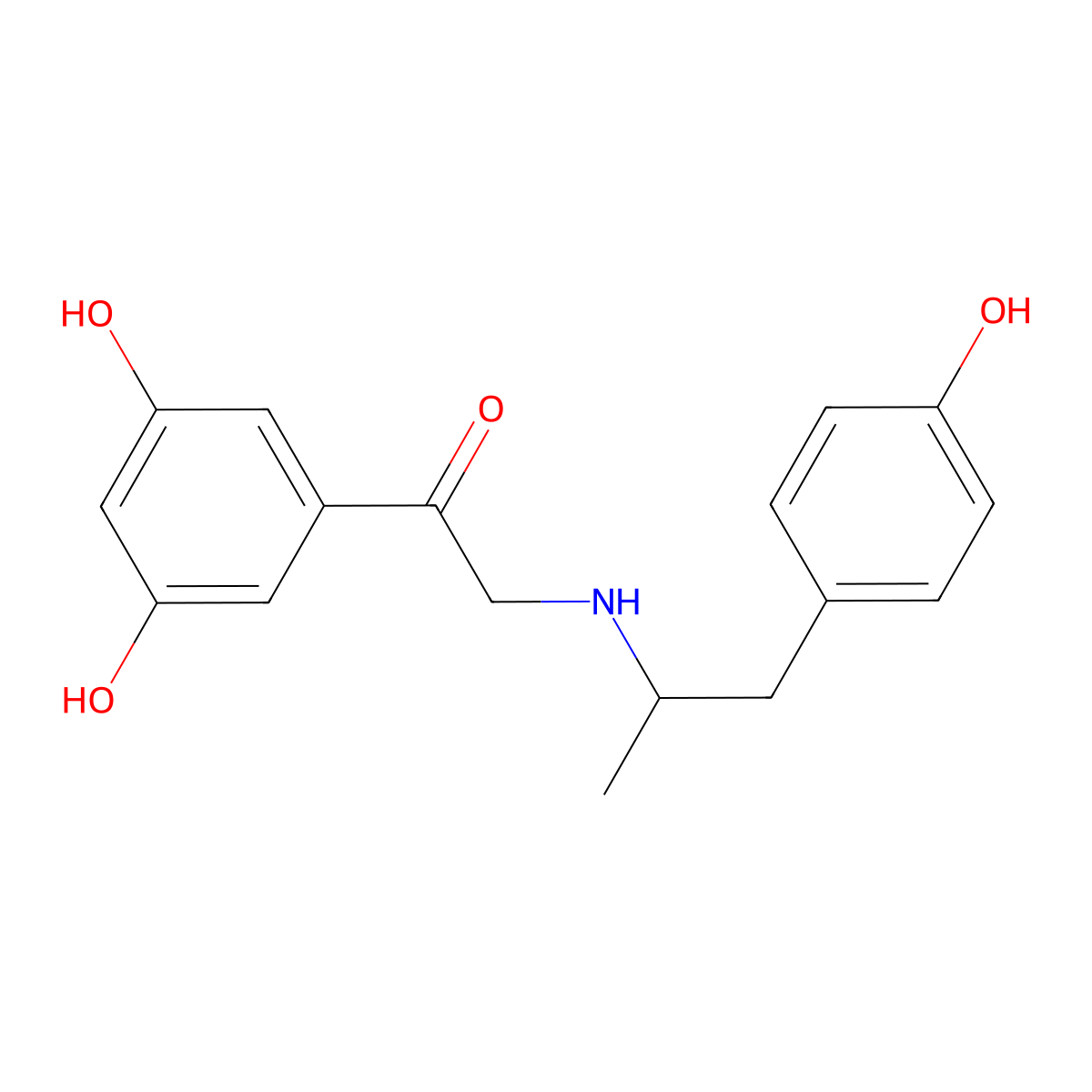1-(3,5-Dihydroxyphenyl)-2-[[2-(4-hydroxyphenyl)-1-methylethyl]amino]ethanone molecular structure, CAS 699525-61-6