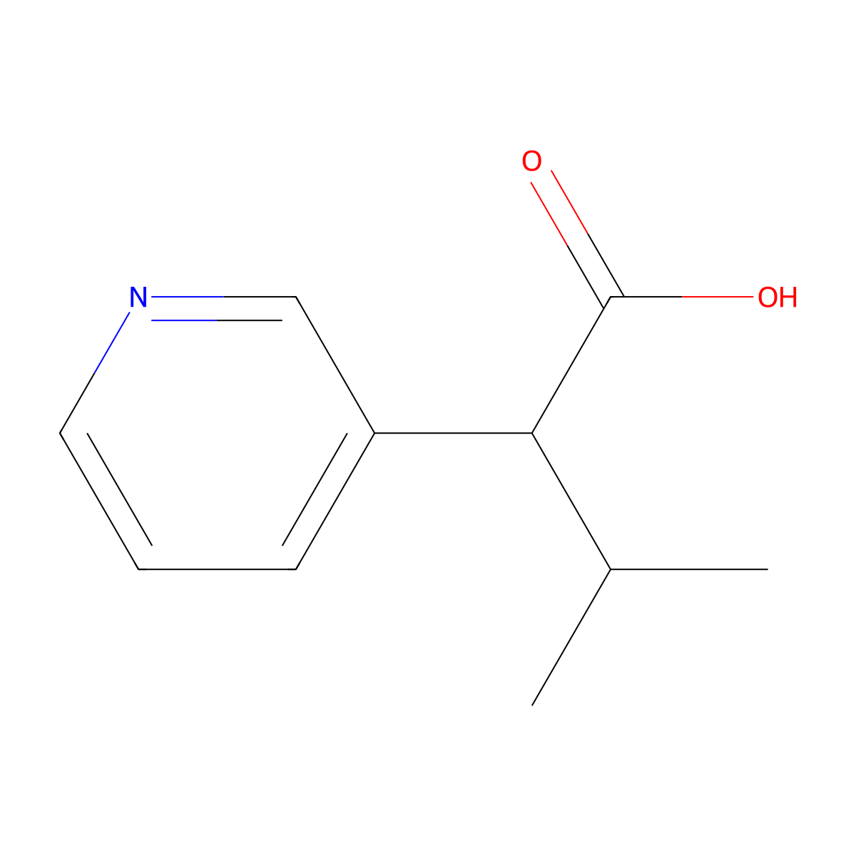 3-Methyl-2-(pyridin-3-yl)butanoic acid molecular structure, CAS 699527-72-5