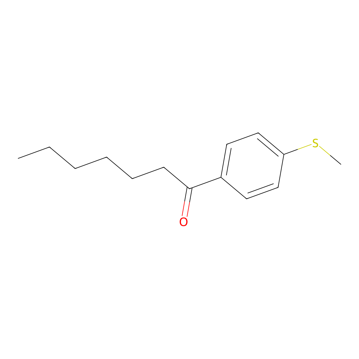 1-(4-Methylsulfanylphenyl)heptan-1-one molecular structure, CAS 699535-58-5