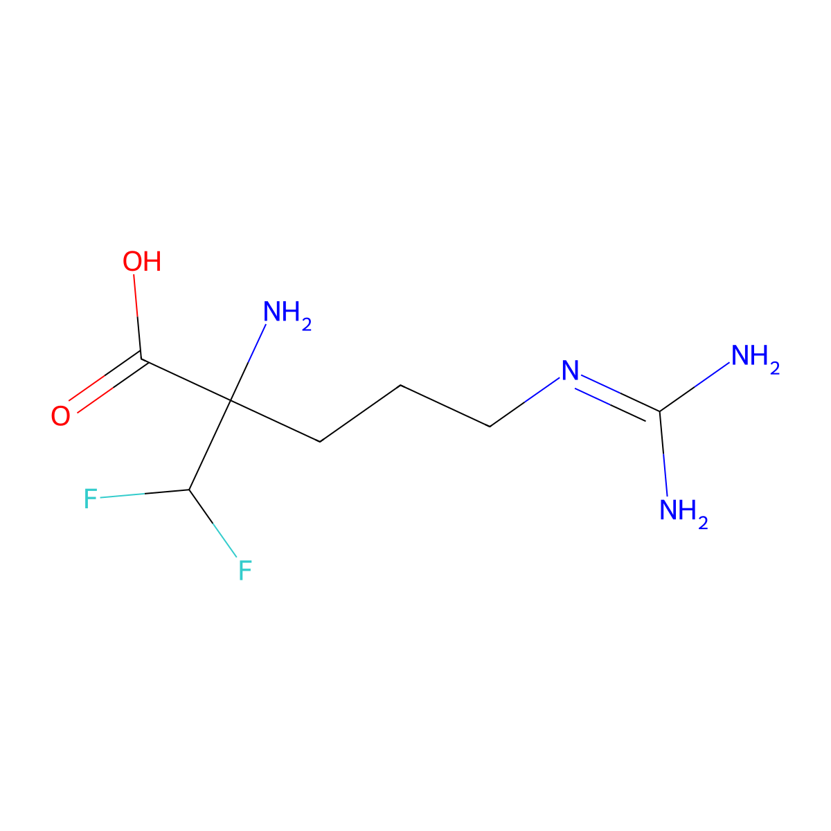 alpha-(Difluoromethyl)arginine molecular structure, CAS 69955-43-7