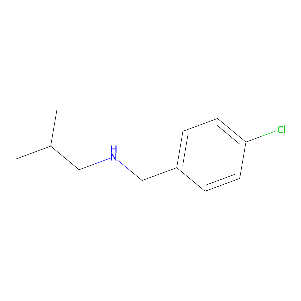 (4-Chlorobenzyl)isobutylamine molecular structure, CAS 69957-81-9