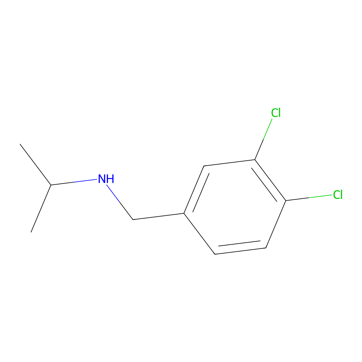 (3,4-Dichloro-benzyl)-isopropyl-amine molecular structure, CAS 69957-82-0